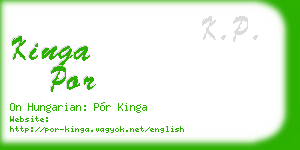 kinga por business card